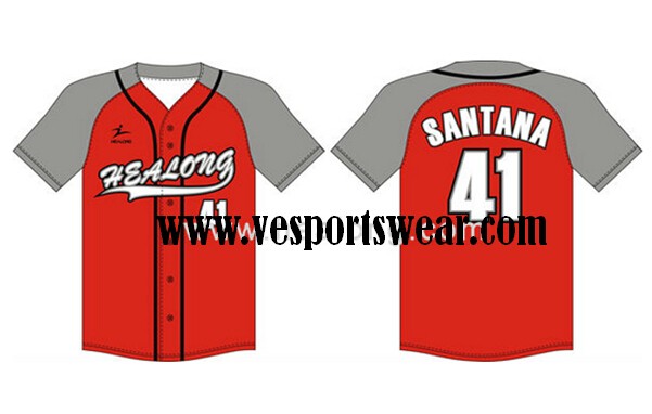 red baseball jersey