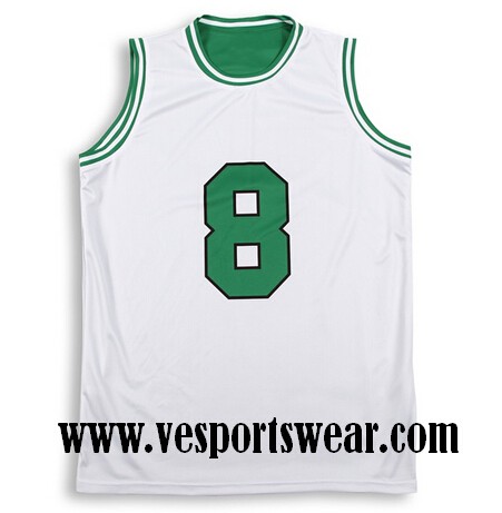 white sublimated baseketball jersey