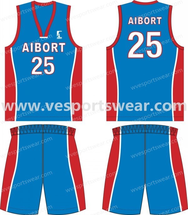 blue and red pattern basketball kits styles