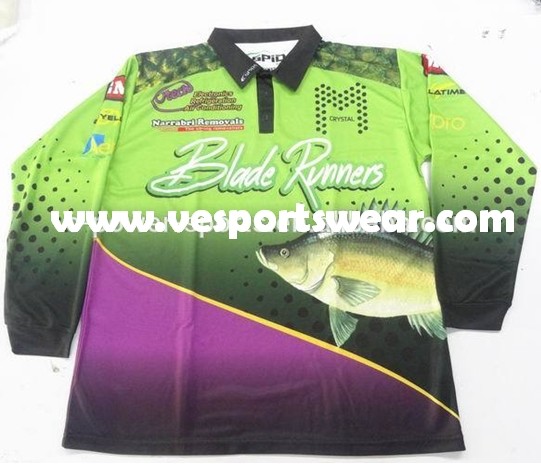 Custom fishing polo shirt sublimated