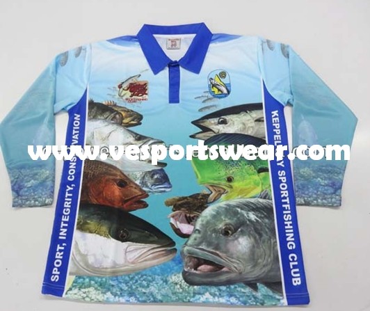 sublimated polyester fishing jerseys