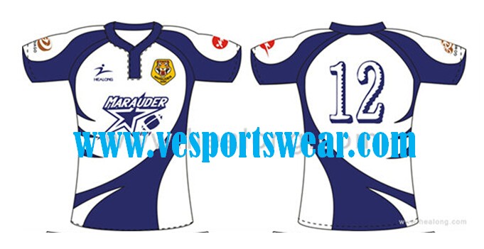 Oem 100% polyester sublimation rugby training wear