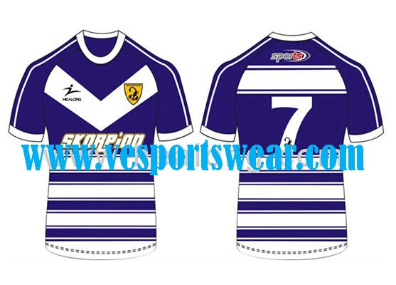 Oem dry fit 100% polyester rugby jersey