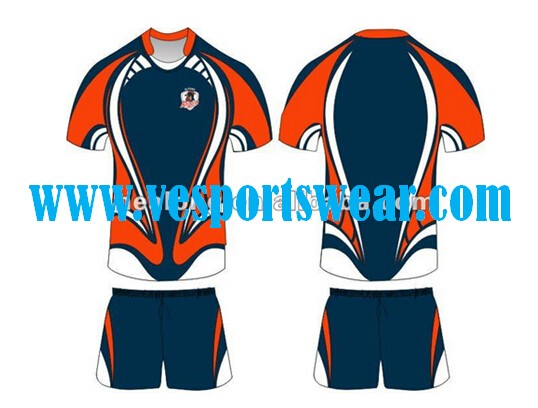 Oem school quick dry sublimation rugby jersey