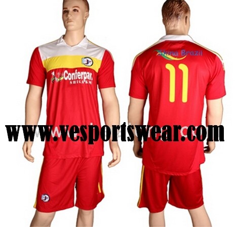 hot sale custom soccer uniform shirt for  2014
