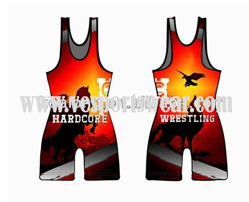 custom lycra sportswear wrestling singlets